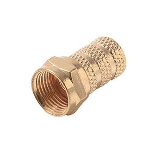 Eagle RG59 Twiston Connector Gold Coaxial Video Cable Gold 1 Pack Plated Single RG59 F Twist On Connection F Type Coax Cable Signal Plug Connector RG-59 Video