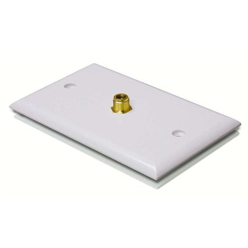 Philips PH61023 Wall Plate F Female White Coaxial Jack F-81 F-Connector Wall Plate White F-81 Female Coaxial Plug Connect Single Coax Cable 75 Ohm Decora Gold With Coupler