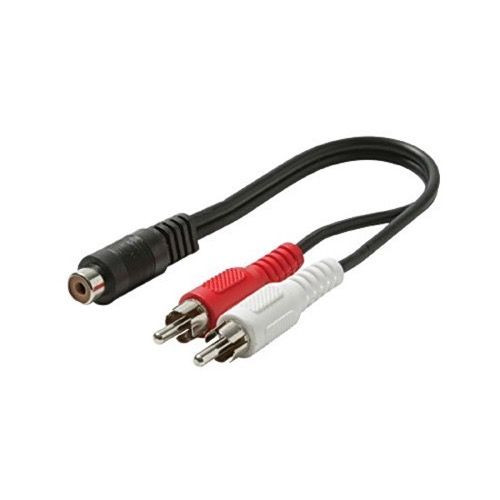 RCA AH201 6" Inch Y-Adapter 1 Female to 2 Male Cable Splitter Audio Video Signal Separating Shielded Push-In Component Jack Plug Connector, Recording and Playback Capabilities, Part # AH-201