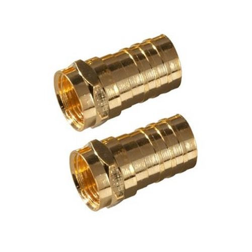 Steren 200-031 Crimp-On F-Connector RG-59 Gold Plated 2-Pack RG59 F Coax Crimp-On Connector Coaxial Cable TV Antenna Video Data Plug Connectors, Part # 200031