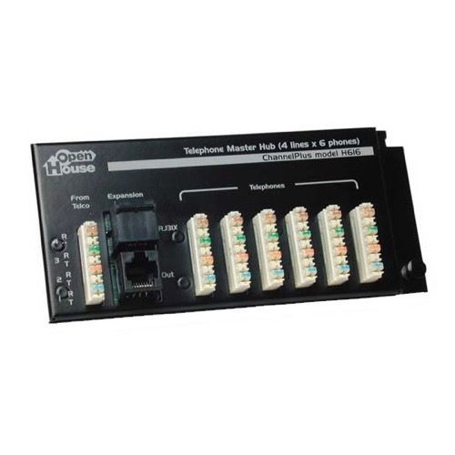 Channel Plus H616 Telephone Master Hub 4 x 6 Phone Line Distribution Module RJ-45 Expansion