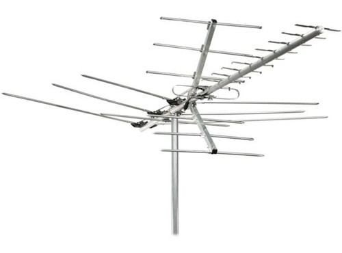 Channel Master CM-2018 Digital Advantage HDTV Antenna Mid-Range Outdoor Rooftop UHF VHF FM HD CM2018 Long Range HDTV 24 Element Outdoor TV Off-Air Signal Local Aerial 50 FT RG6 Coax With Gold F Connectors