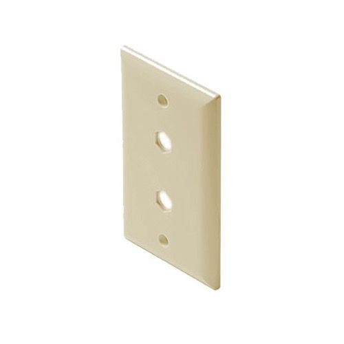 Steren 200-256IV Dual 2 Hole Hex Port Single Gang Wall Plate Ivory Blank Coaxial Pass Through Connector Device Cable Hole 75 Ohm Plug Connector Nylon Flush Mount Cover, Part # 200256-IV