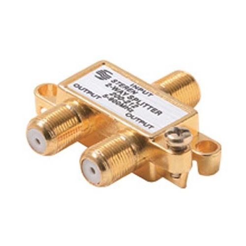 Steren 200-212 2-Way Mini 5 - 900 MHz to F-Splitter Gold Plate 75 Ohm H Type Cable MATV Signal UHF/VHF Signal Antenna Coaxial Cable Connections, Part # 200212