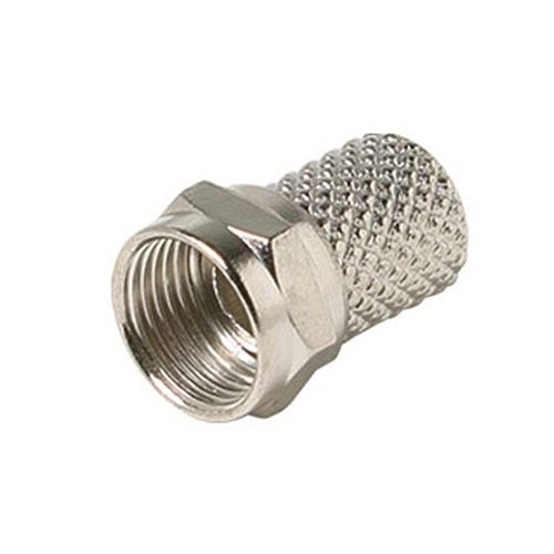 Steren 200-040 Twist-On F-Connector RG59 Nickel Plated RG-59 Coaxial Cable Connector 1 Pack Tool Less Antenna Video Data Signal Connectors, Part # 200040