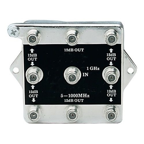 Linear 2538 8-Way BI-Directional Splitter Combiner 1 GHz Video Signal Bi-Directional Coaxial DC Block Coax Cable Splitter UHF / VHF TV Antenna Combiner