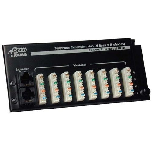 Open House H618 4x8 110 Punchdown Telephone Expansion Hub H618 4 x 8 Distributes Up To 4 Phone Lines To Up To 8 Telephone RJ45 Wall Plates with RJ-45 Expansion Jack