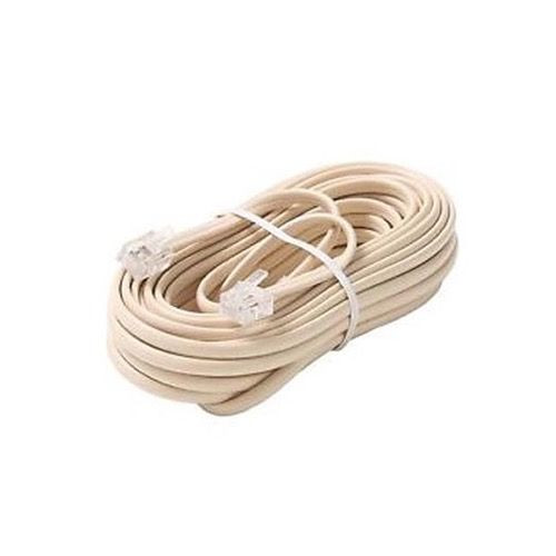 Steren 304-007IV 7' FT 4-Conductor Line Cord Cable Ivory Modular Telephone RJ11 Plugs Each End 6P4C Telephone RJ-11 Flat Phone Cord Cross-Wired for VoIP Cable Line Connector, Part # 304007-IV