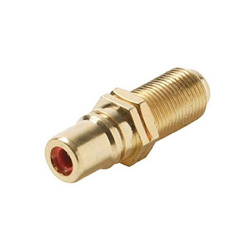 Steren 251-507 Single F to RCA Coupler Adapter Gold Plated Connector RED BAND Insert Wall Plate Coaxial to RCA Female Plug Jack 1 Component Connector, Part # 251-507
