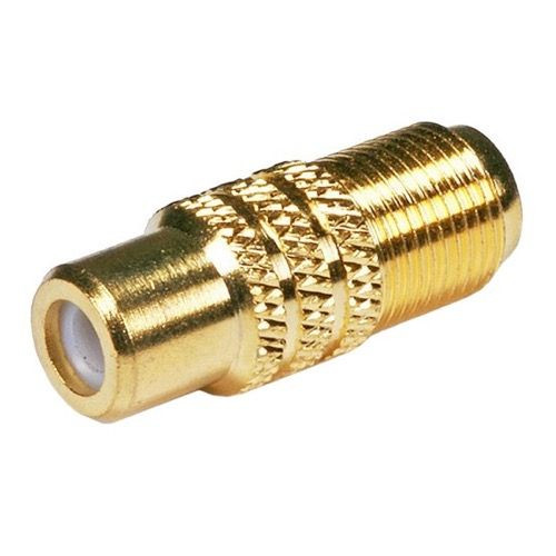 Eagle RCA Female F Male Adapter Coupler Gold F-81 Female to Coaxial Barrel Coupler Gold RCA Female to F-81 Female Coupler 1 Pack Splicer Coax to RCA Adapter Connector Jointer