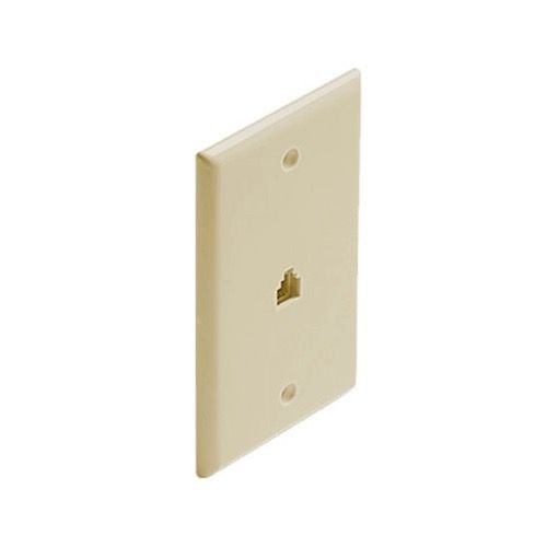 Steren 300-206IV 6-Conductor Smooth Finish Flush Wall Plate Ivory Phone 6P6C Faceplate RJ12 Jack Wall Plate Modular RJ-12 Conductor 1 Pack Modular Flush Mount Audio Data Line Signal, Part # 300206-IV