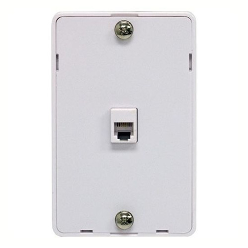 Steren 300-094WH RJ11 Phone Jack Wall Plate Modular White Surface Mount 4 Wire Flush Telephone Line Plug Cover Wall Connect Hanger