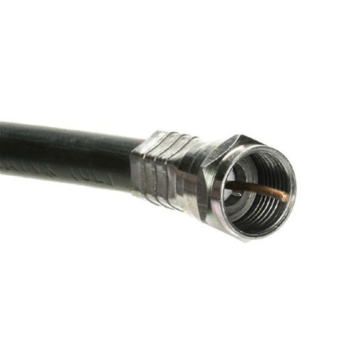 Eagle RG6 Quad Shielded 100' FT 3 GHz CCS Coaxial Cable with Installed F-Type Connectors RG-6 Digital HD Satellite Video Coax Cable Jumper 75 Ohm HDTV Signal Distribution Line, Black