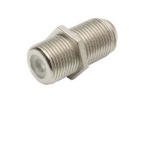 Steren 888-0708 Barrel F-81 Coupler Bulkhead Video female to Female Inline Nickel Connector Joining 2-Coaxial Cables Adapter 1 Pack Coupling Audio Video 75 Ohm Splice Plug Extension, Part # 8880708