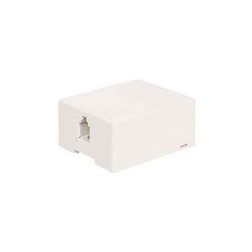 Steren 300-145WH Jack Surface Mount 4-Conductor White RJ11 6P4C Phone Junction Block Box Surface Mount 4 Wire Contact Modular, Part # 300145-WH