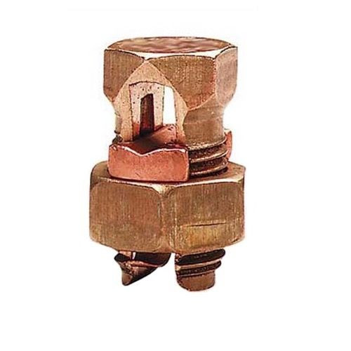 Steren 200-244 Split Bolt Connector 16-4 AWG Copper Wire Lug # 4 Solid Equal Main Tap for Copper or Copperweld High Strength Bronze Alloy Lug Electrical Lightning Ground Adapter UL Clamp