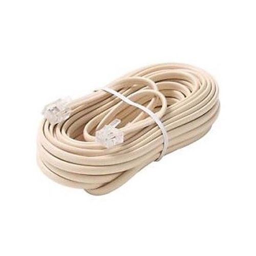 Steren 304-050IV 50' FT Phone Cord Ivory 4 Conductor Line with RJ11 Plugs Each End Modular Telephone Flat Cord Cable 6P4C Phone Cord Cross-Wired for VoIP Cable Line Connector