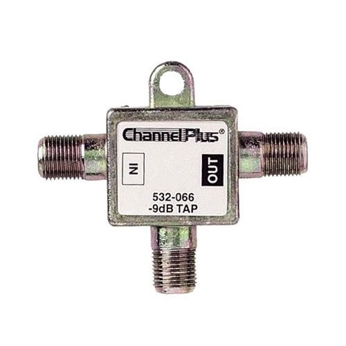 Channel Plus 2509 9 dB Directional Tap 1 GHz Bandwidth Combiner 75 Ohm 1 Pack Signal Bandwidth Combiner 2 Way Splitter with 1dB Minimal Output Loss and 9db High Loss Signal Strength Adapter, Part # 2509