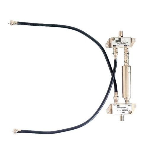 Channel Plus C-BCK Cable Box Combiner Kit CATV with High-Pass Filter, Two 2-Way Splitter Combiners with F Type 75 Ohm Connectors and Two 6" Inch Coaxial Cables, Part # CBCK