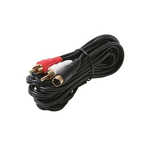 Steren 206-297 12' FT S-Video VHS RCA Stereo Audio Cable with Gold Plated Ends Digital Audio Video Cable TV Connection Cord Premium Output Input Hook-Up Jacks, Part # 206297