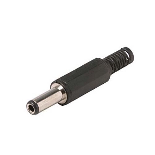 Steren 250-187 2.1mm DC Plug Connector Coaxial Black Plastic Handle Camera Charger Battery 5.5mm OD Connector Solder Terminal with Plastic Screw-On Plug Housing and Sleeve Cable Relief, Part # 250187