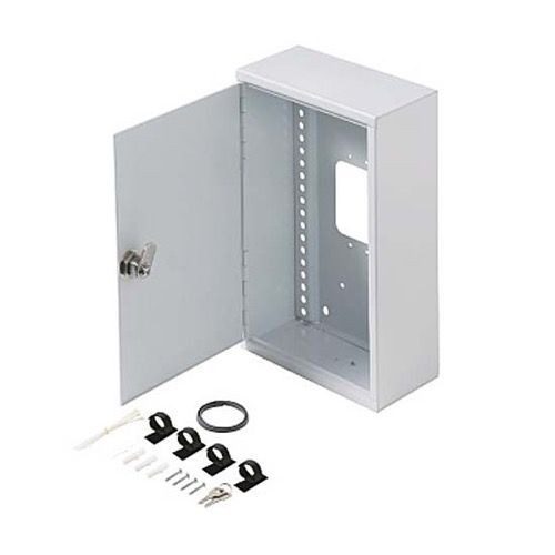 Steren 550-100 Fast Home Surface Mount Enclosure Small 18 GA Steel 11" Inch H x 7" Inch W x 3 5/16" Inch D Keyed Latch 16" On Center White Finish FastHome Home Audio Video Module Master Hub Junction Box