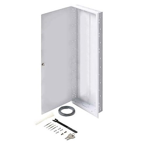 Steren 550-210 44" Inch Fast Home Flush Mount Enclosure 18 GA Steel Large 44" Inch H x 14 3/8" Inch W x 3 1/2" Inch D Keyed Latch 16" On Center White Finish FastHome Home Audio Video Module Master Hub Junction Box, Part # 550210