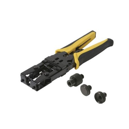 Eagle Compression Connector Crimper Tool BNC RCA F RG59 RG6 Coaxial Crimp Tool 3 in 1 Adjustable Combo Crimper with Additional Head Attachments and Cutting Blade, Part # HV-5082R