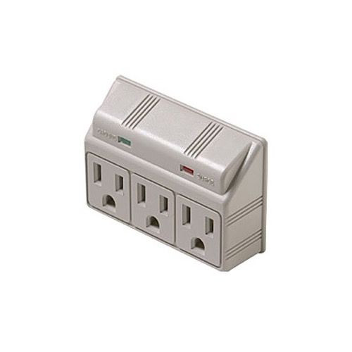 Eagle Surge Suppessor 3 Outlet Wall Mount Plug-in Surge Protector Power with Ground Fault Indicator Tap 300 Volt Clamping 270 Joules 3-Wire 120 VAC 15 Amp UL Listed 3-MOV Line 1875 Watts 25ns Response Time