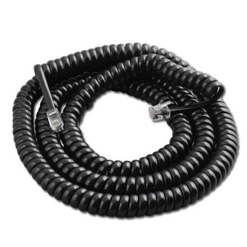 Eagle 25' FT Telephone Handset Coiled Cord Black 4 COnducter RJ22 Plug Each End Curly Cord Pro Series UL RJ22 Plugs Each End RJ-22 4P4C Phone Line Telephone Hand-Set
