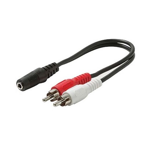 Eagle 2 RCA Male to 3.5mm Stereo Female Adapter 6" Inch Cable Dual RCA Male Y Stereo 3.5 mm Female Shielded Audio Splitter Cable Signal Separating Shielded Push-In Component Jack Plug Connector