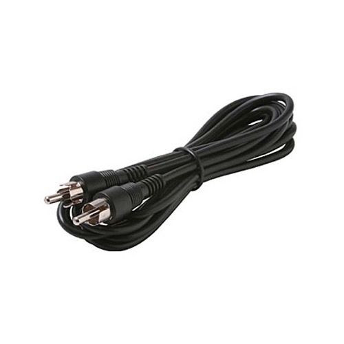 Steren 255-115 10' FT Mono Audio Cable RCA Male Plug to RCA Male Plug Nickle Plated Connector Each End Patch Black 95% Wound Copper Shielded Fully Moulded Push-On Connectors 26 AWG Cable, Part # 255115