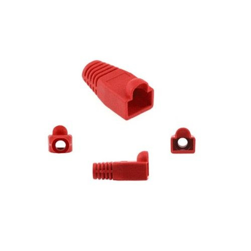 Eagle RJ45 Strain Relief Snagless Boot Red Slide-On RJ-45 Boot Connector Covers, Round UTP Cable Snag-Less Boot Covers for Strain Relief and Plug Tab Protection, Sold as Singles, Part # AC080R