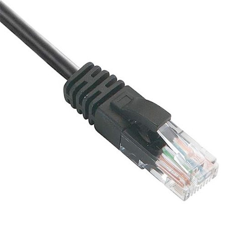 Channel Master 14' FT CAT5e Patch Cord Cable Black UL Gold Plated RJ45  24 AWG Copper TIA/EIA UTP Molded End Connector 350 MHz RJ45 Jumper Ethernet Data Phone Audio Signal Communication Network Distribution