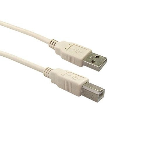 Steren 506-406 6' FT USB A-B Cable Ivory USB A to B Male to Male Device Connection Cable, Flexible PVC Jacket with 24K Gold Contacts, UL Listed, Part # 506406