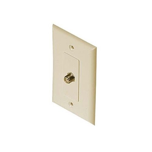 Steren 200-266IV Wall Plate F Jack Ivory 1 GHz F-81 HDTV Video Wall Plate 75 Ohm 1 Pack TV Aerial Antenna Plug, Flush Mount Female Outlet Connector, Part # 200266-IV