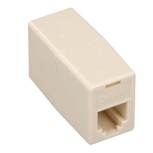Eagle Telephone Coupler Ivory 6-Conductor 6P6C Data Modular RJ12 Gold Inline RJ-12 Phone In-Line Cable Female Jack Cord Add-On Snap Plug Adapter
