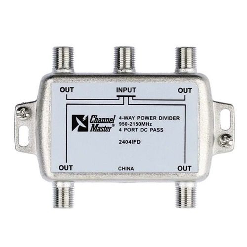 Eagle 4 Way Splitter 2 GHz All Port Power Passve 950-2150 MHz Commercial Grade 4 Port DC Divider High Frequency UHF VHF Satellite Power Divider