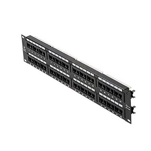 Steren 310-348 48 Port CAT5E Patch Panel RJ45 IDC 110 Loaded Rack Mount Gold Plate Contacts RJ45 Fast Media Commercial Grade Voice Data  22-26 AWG Ethernet Modular Termination Distribution Module Telephone Lan Hub, Part # 310348