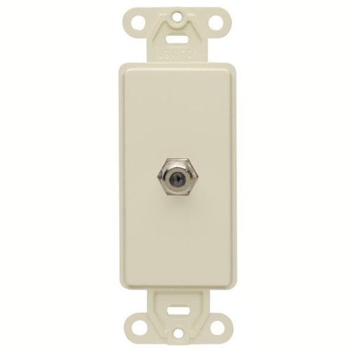 Leviton 40681I Ivory Decora Style F-81 Insert Face Flush Mount Nylon Cable Satellite Video Signal Outlet Insert for Large Device Jack Component Switch Opening Covers, Part # 40681-I