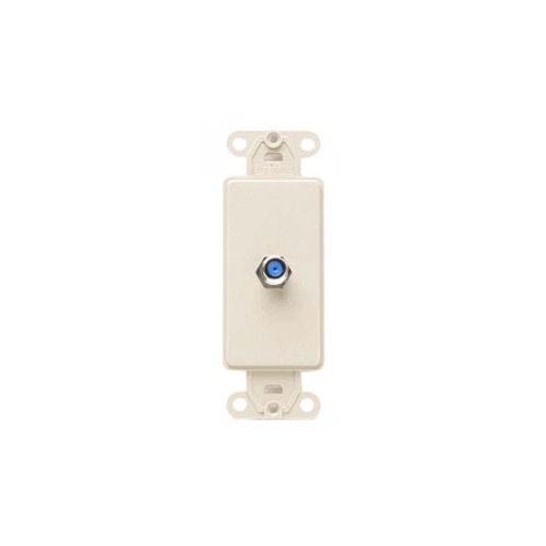 Leviton 40681A Almond Decora Style F-81 Insert Face Flush Mount Nylon Cable Satellite Video Signal Outlet Insert for Large Device Jack Component Switch Opening Covers, Part # 40681-A