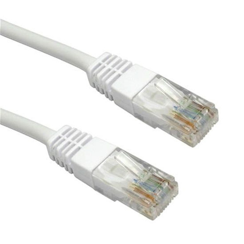 Eagle 5' FT CAT5e Patch Cord Cable White 350 MHz UTP Assembled RJ45 UL Gold Plated 24 AWG Stranded Copper TIA/EIA Molded End Connector Jumper Ethernet Data Phone Audio Signal Communication Network Distribution