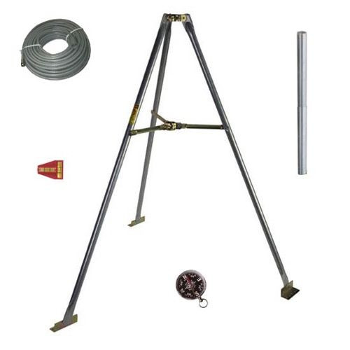 Eagle 5' FT Satellite Antenna Tripod Kit Tailgating RV Camping with 75' FT RG6 Cable with Boot