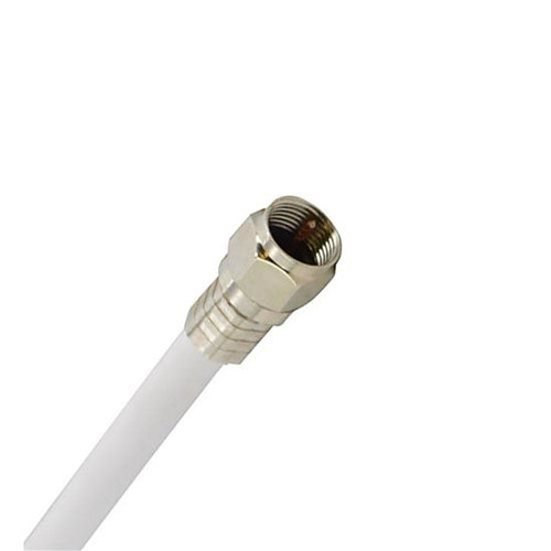 Steren 208-435WH 50 FT RG6 Coaxial Cable White 3 GHz 75 Ohm with Brass F-Connector Weatherproof O-Ring Silicon Sealed Satellite RG-6 Coax Cable Digital TV Signal Distribution Line Video Jumper, Part # 208435-WH