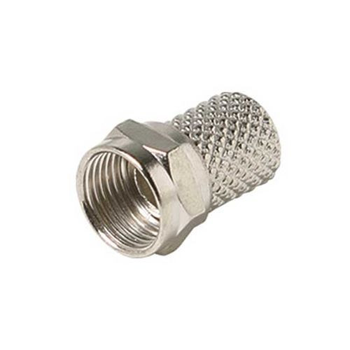Steren 200-039-100 Twist-On F Connector 100 PK RG6 Coaxial Nickel Plate Tool Less Quick TV Video Component Signal RG-6 Plug Connectors, 75 Ohm, Part # 200039-100