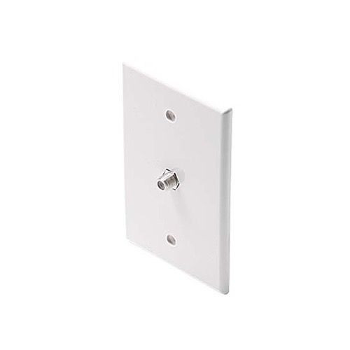 Eagle Wall Plate F Jack White Midsize White HDTV Video Oversize 3 1/8" Inch Wide x 4 7/8" Tall F-81 Wall Plate 75 Ohm 1 Pack TV Aerial Antenna Plug