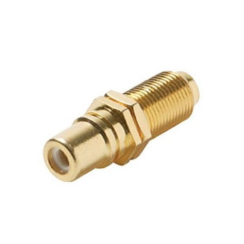 Eagle Single F Female to RCA Female Coupler WHITE BAND Gold Plate Adapter Connector Insert Wall Plate Coaxial to RCA Female Plug Jack 1 Component Connector