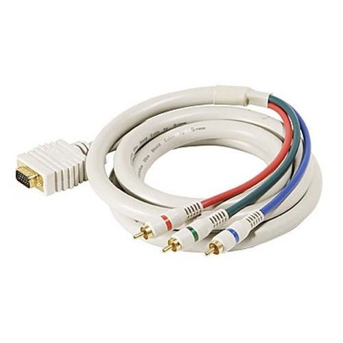 Eagle 12' FT VGA 3 RCA Cable SVGA HD15 Component Python Gold Home Theater D-Sub HDTV Gold Component RGB Ivory 24 K Gold Plate Color Coded Double Shielded Digital Signal Jumper