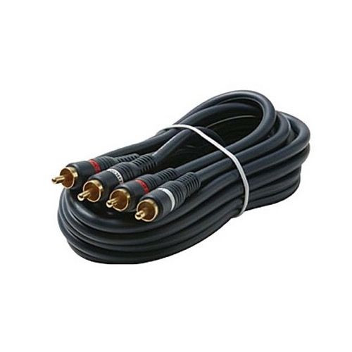 Eagle 3' FT Dual RCA Cable Audio Male to Male Python Gold Home Theater Gold Plate Blue Shielded 2-RCA Audio Cable with High-Retention RCA Plug Connectors