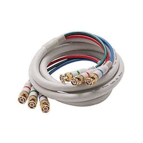 Eagle 25' FT BNC Component Cable RGB Ivory 3 Male to 3 Male HDTV Video Double Shielding Python HDTV 3-BNC to 3-BNC Male 75 Ohm Gold Y/Pr/Pb Pro Grade Color Coded Digital Signal Jumper